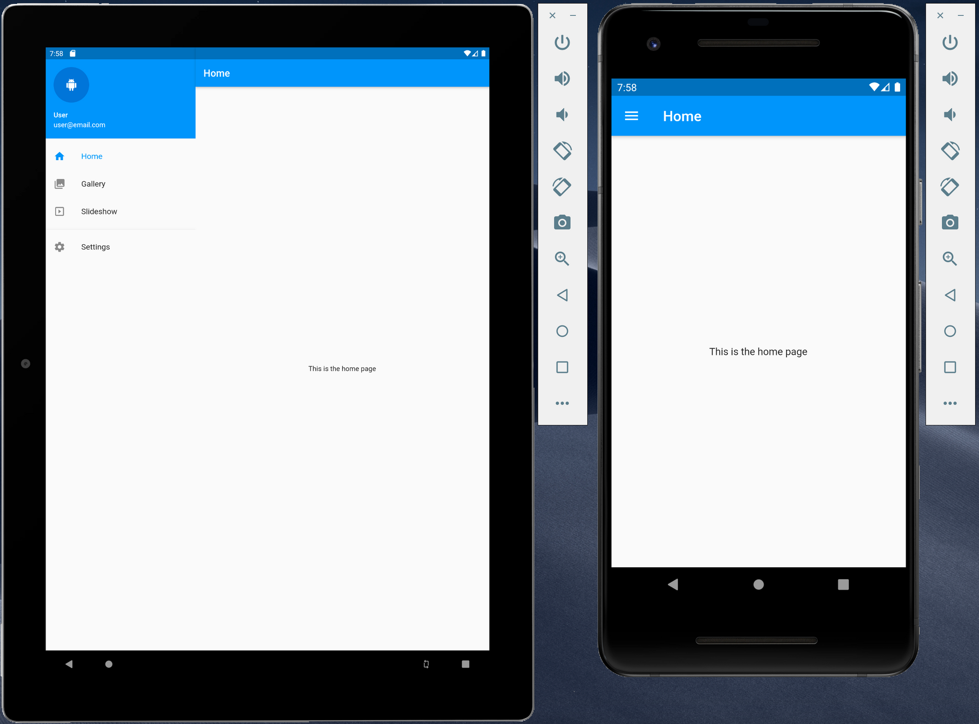 Creating responsive Flutter application using Material Design using a